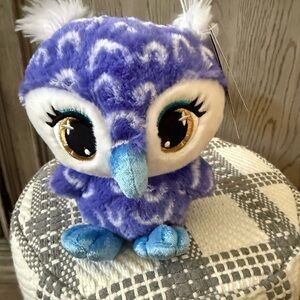 Plush Owl Toy - Blue and White